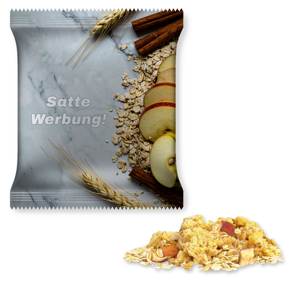 Bio Knuspermüsli in der Maxi Tüte – Bio Porridge Apfel Zimt, ca. 50 g