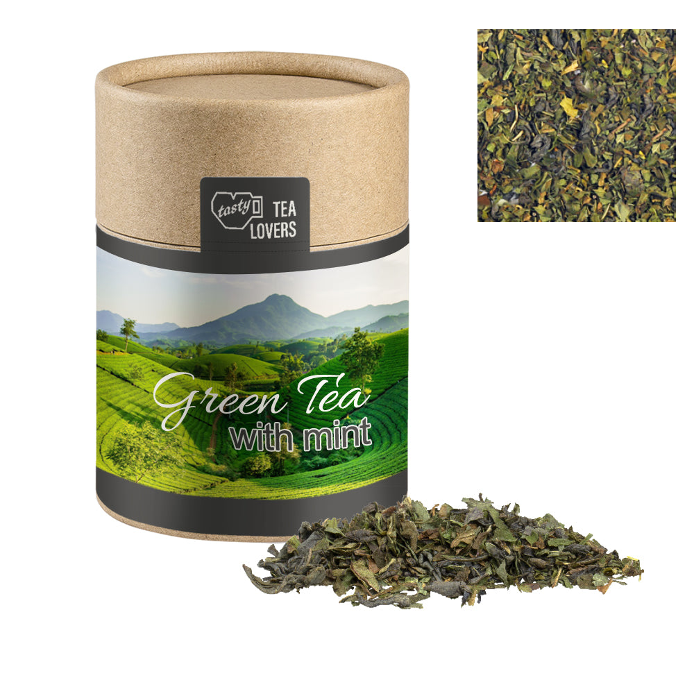 Bio Kräutertee in der Kraftpapierdose – Bio Grüner Tee mit Minze, ca. 30 g