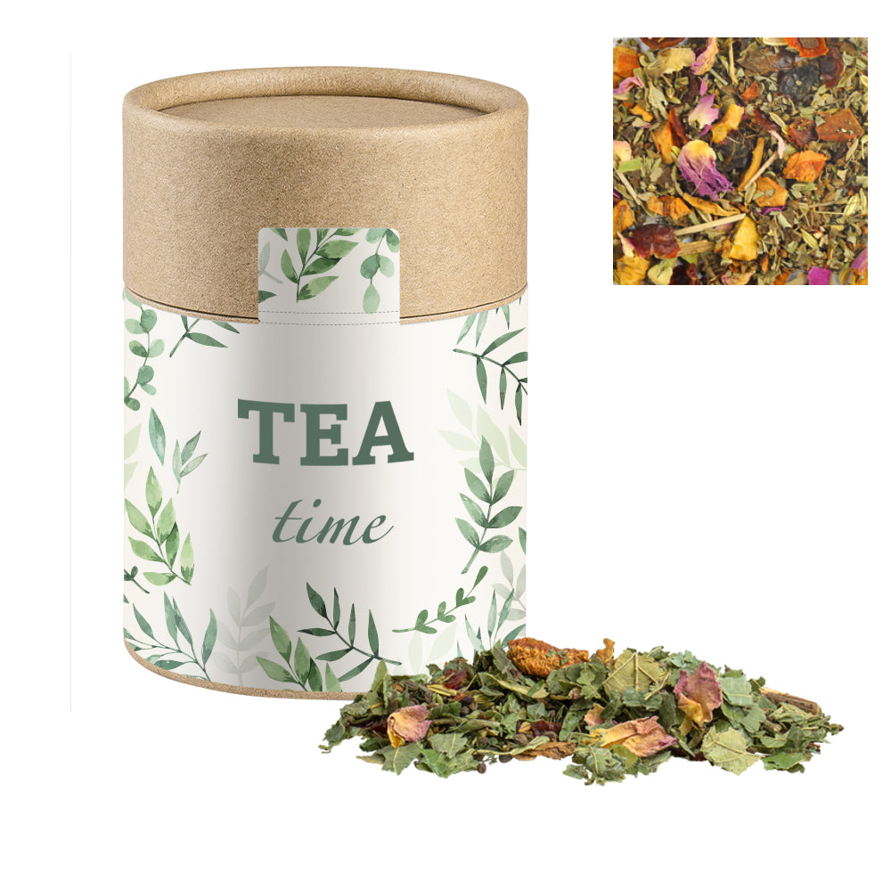 Bio Kräutertee in der Kraftpapierdose – Bio Kräutertee Glücksgefühle, ca. 40 g