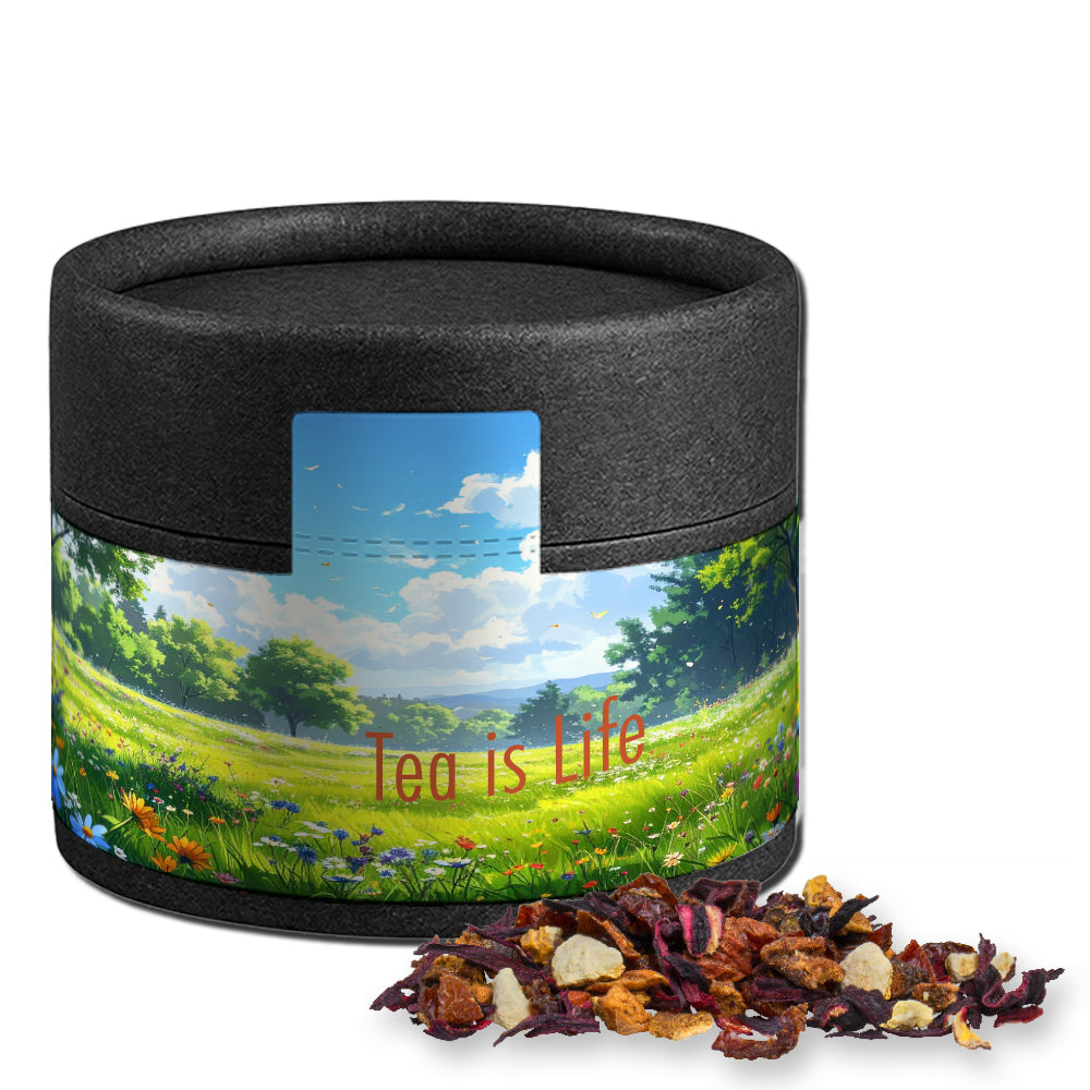 Bio Kräutertee in der schwarzen Mini Dose – Bio Früchtetee gute Laune, ca. 18 g