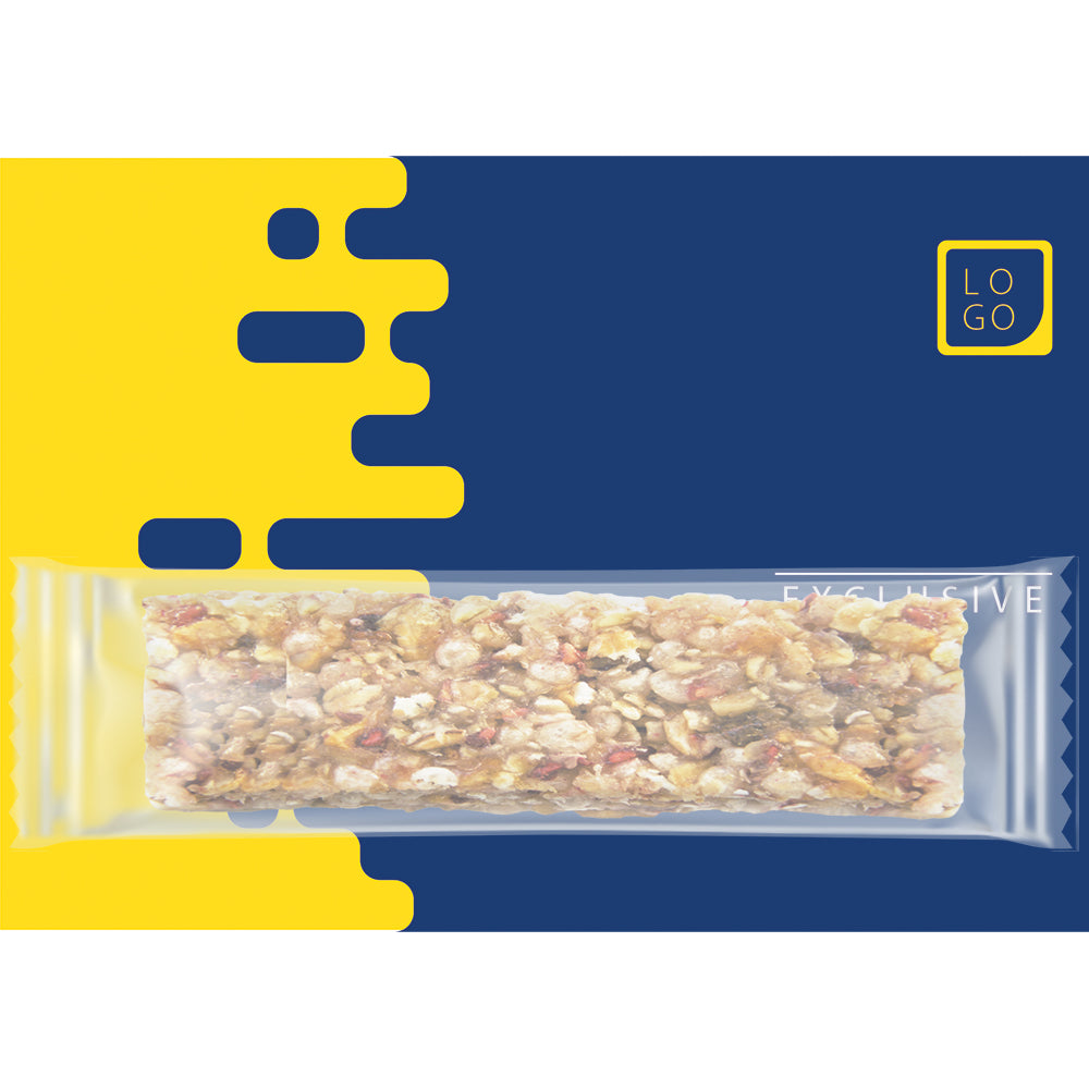 Bio Müsliriegel auf der Werbekarte