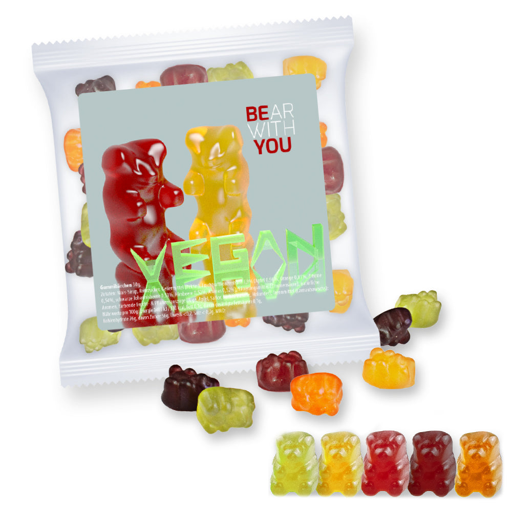 Bio Naschmischung in der Maxi Tüte mit Etikett – Bio Gummibärchen ohne Gelatine, ca. 30 g