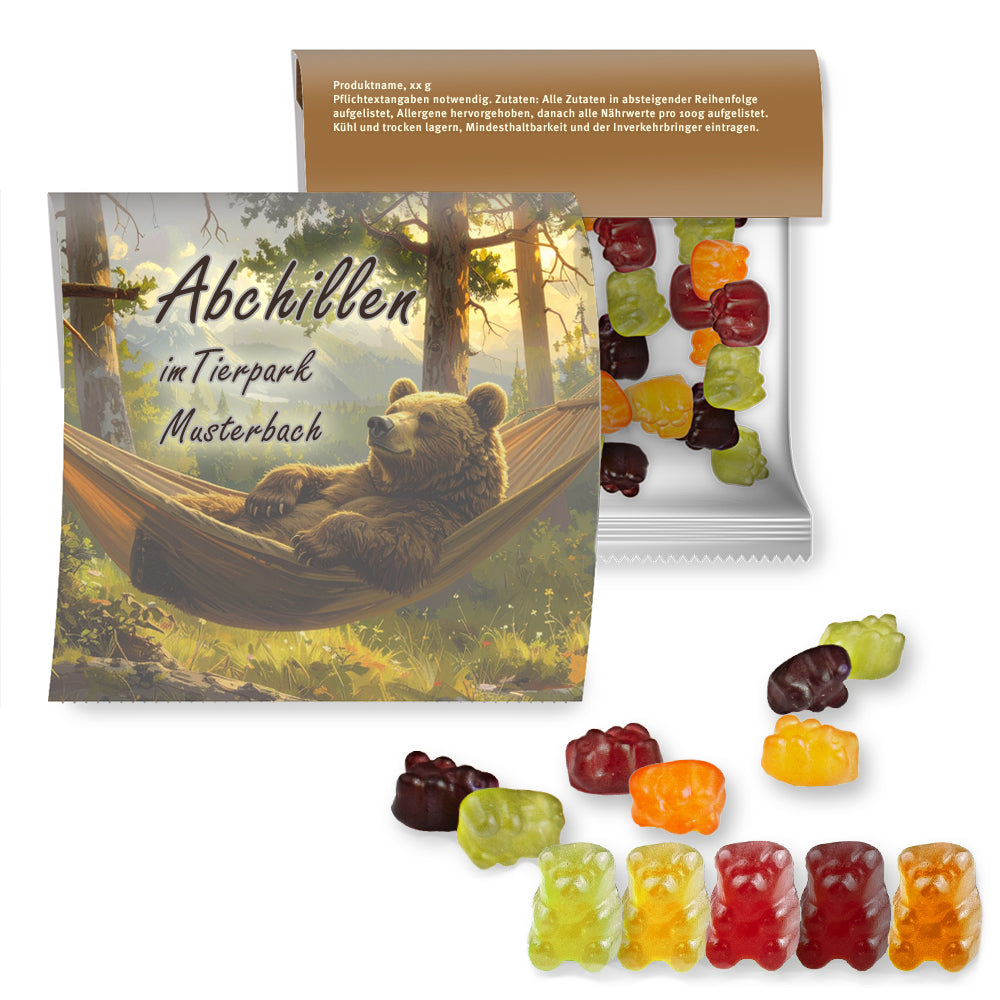 Bio Naschtüte in der Maxi Tüte mit Werbereiter – Bio Gummibärchen ohne Gelatine, ca. 30 g