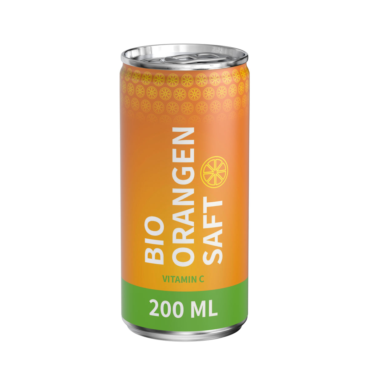 Bio Orangensaft 200 ml Dose mit Fullbody Etikett