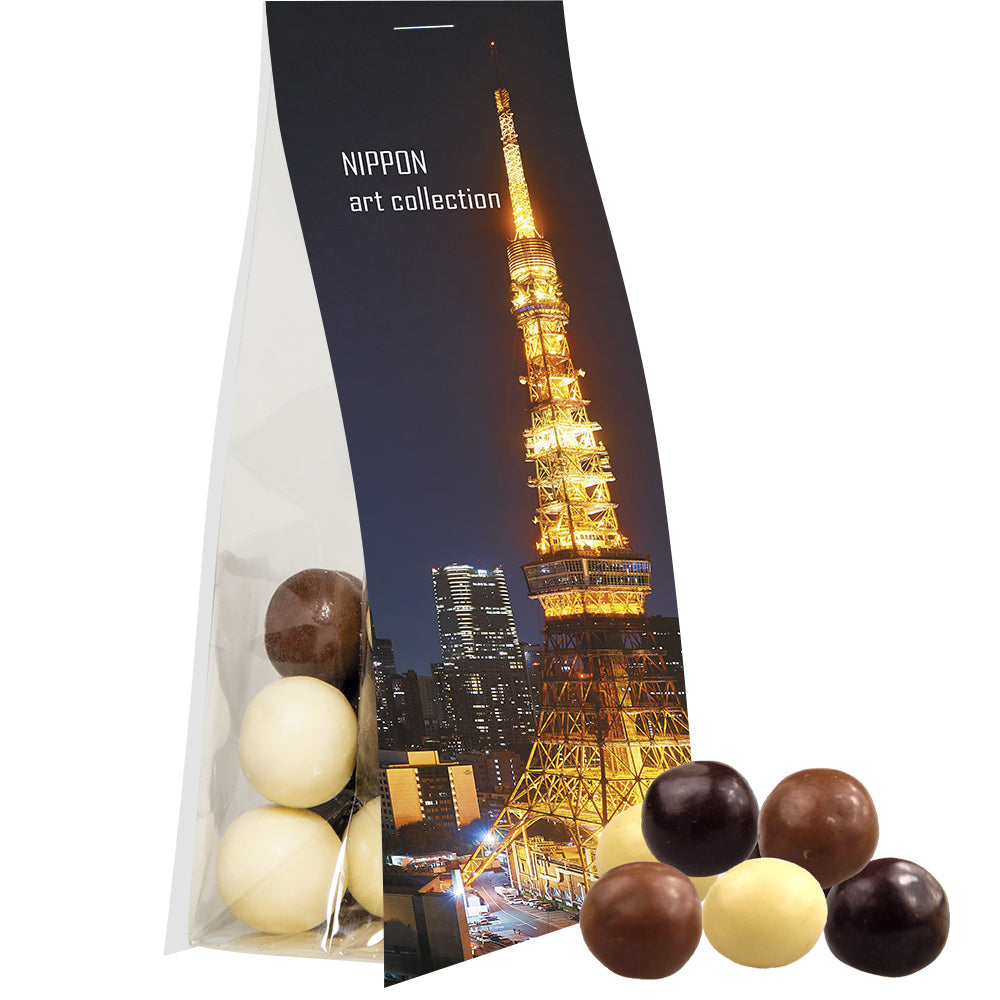 Bio Snacks im Standbeutel mit Werbereiter – Bio Knusperkugeln Mix, ca. 20 g