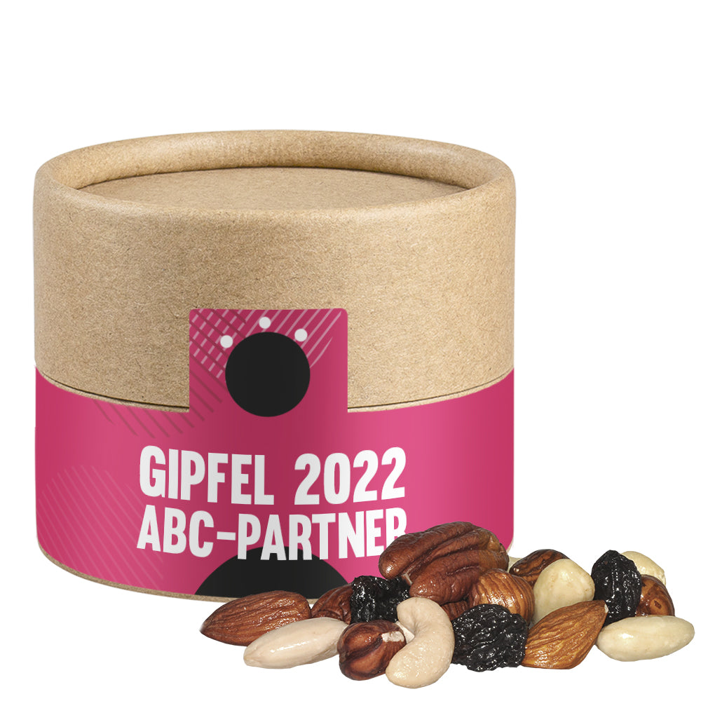 Bio Studentenfutter in der kleinen Kraftpapierdose – Bio Studentenfutter, ca. 40 g