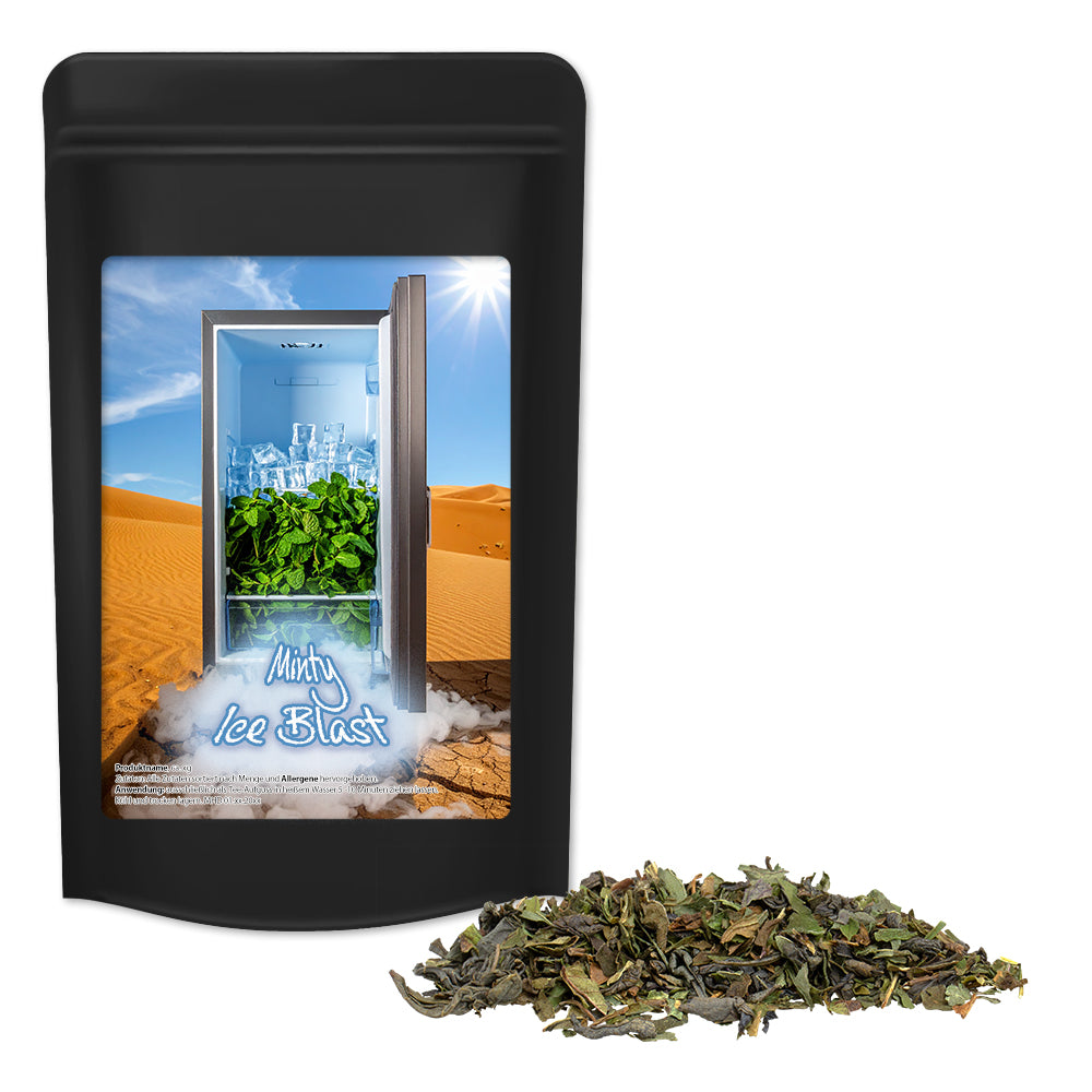 Bio Tee und Kaffee im schwarzen Standbeutel Midi – Bio Grüner Tee mit Minze, ca. 30 g