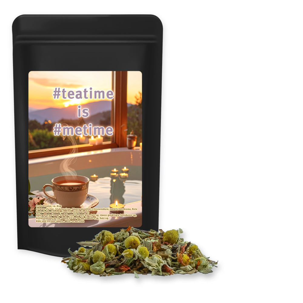 Bio Tee und Kaffee im schwarzen Standbeutel Midi – Bio Rotbuschtee Entspannungszeit, ca. 40 g