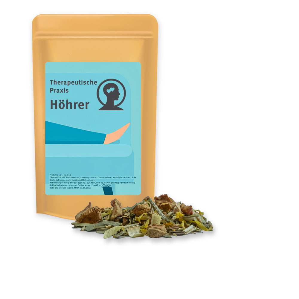 Bio Tee und Kaffee im Standbeutel Mini aus Kraftpapier – Bio Kräutertee Seelenwohl, ca. 12 g