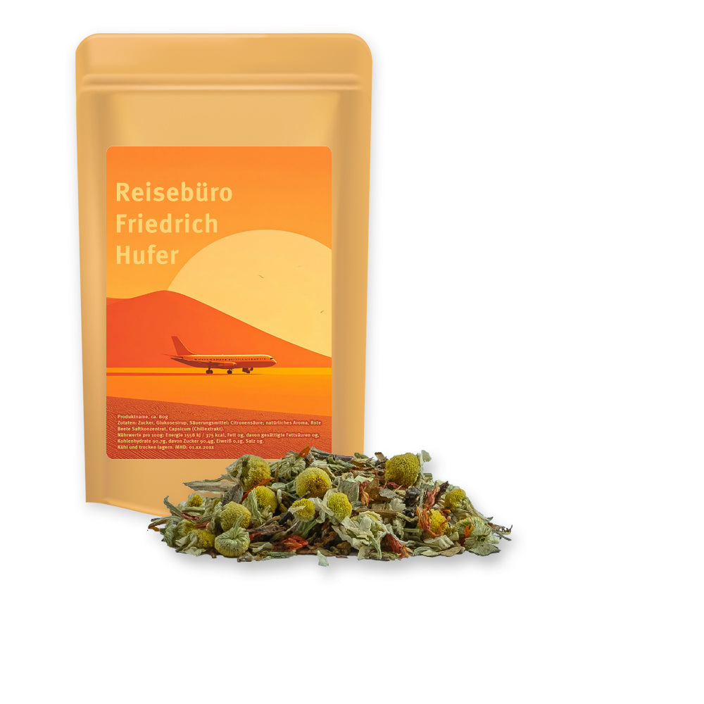 Bio Tee und Kaffee im Standbeutel Mini aus Kraftpapier – Bio Rotbuschtee Entspannungszeit, ca. 20 g