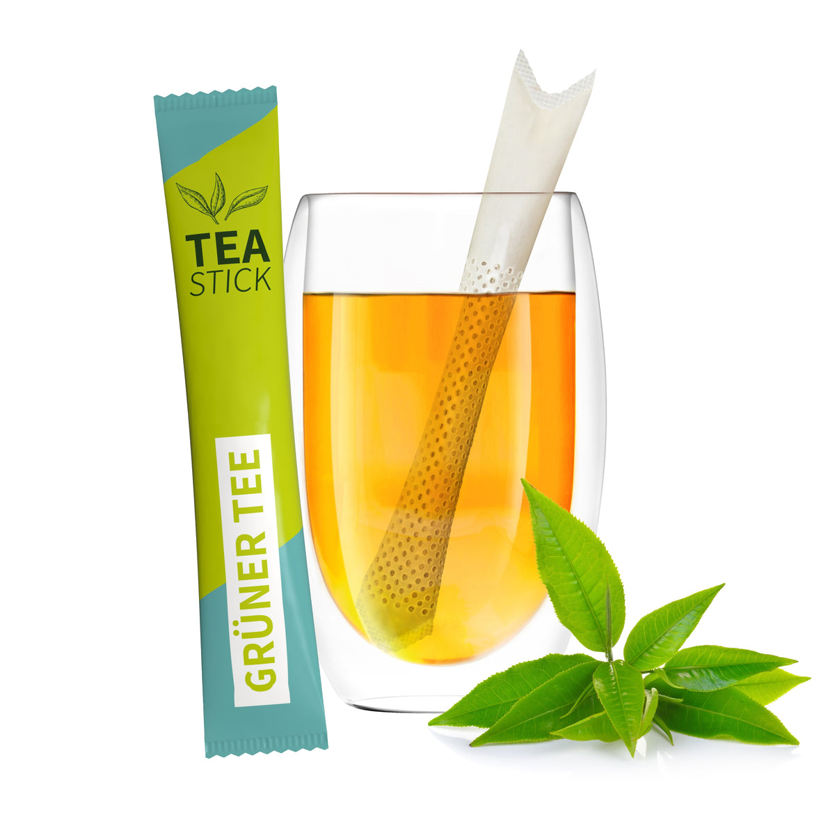 Bio Teestick in 10 Sorten mit bedruckter Aromaverpackung – Grüner Tee Ingwer Zitrone