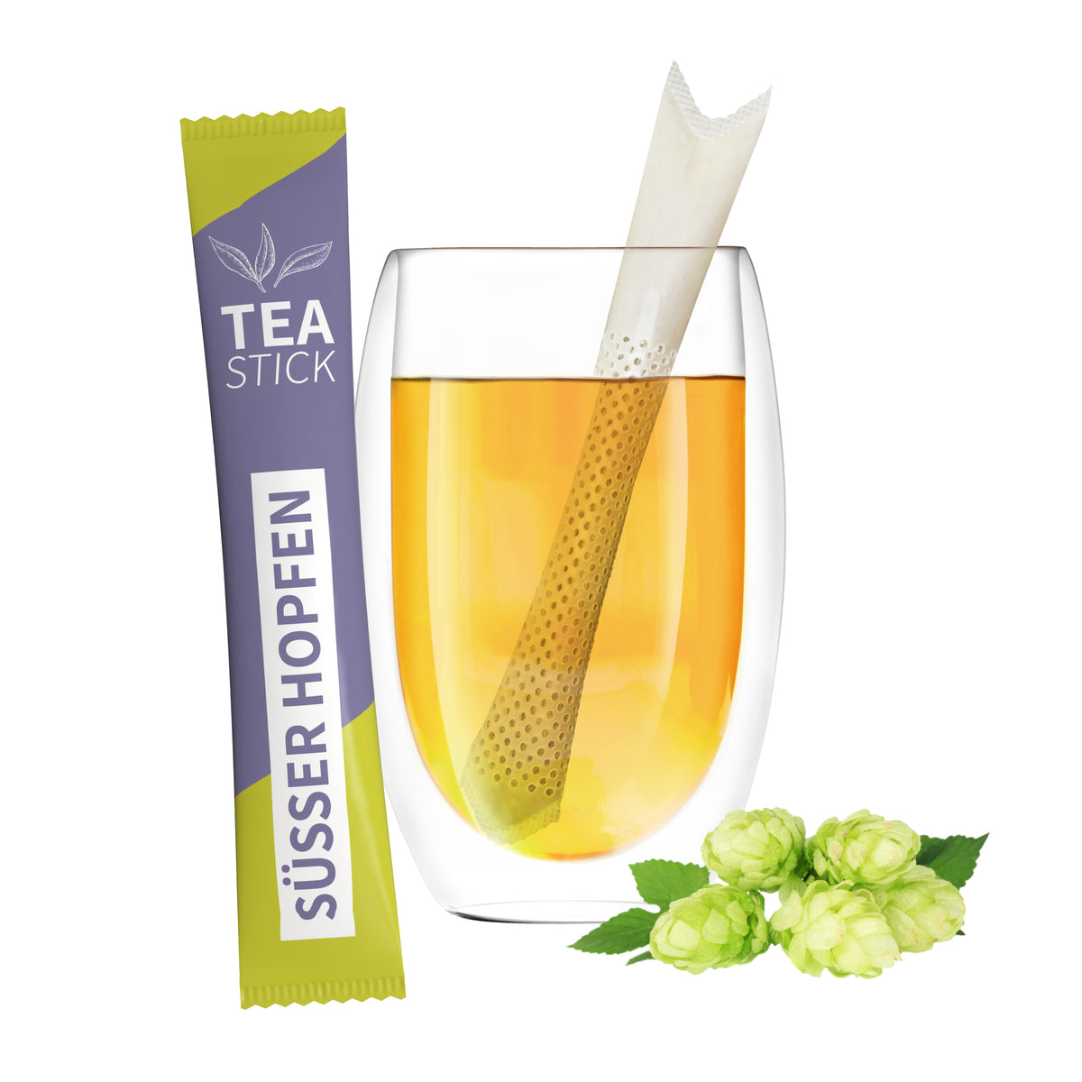 Bio Teestick in 10 Sorten mit bedruckter Aromaverpackung – Kräuter Süßer Hopfen