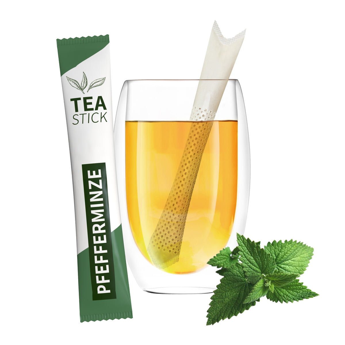 Bio Teestick in 10 Sorten mit bedruckter Aromaverpackung – Pfefferminze