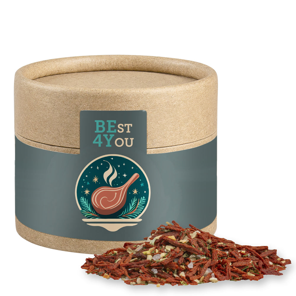 Bio Weihnachtsgewürze in der kleinen Kraftpapierdose – Bio Weihnachts Gewürzmischung Salat, ca. 30 g