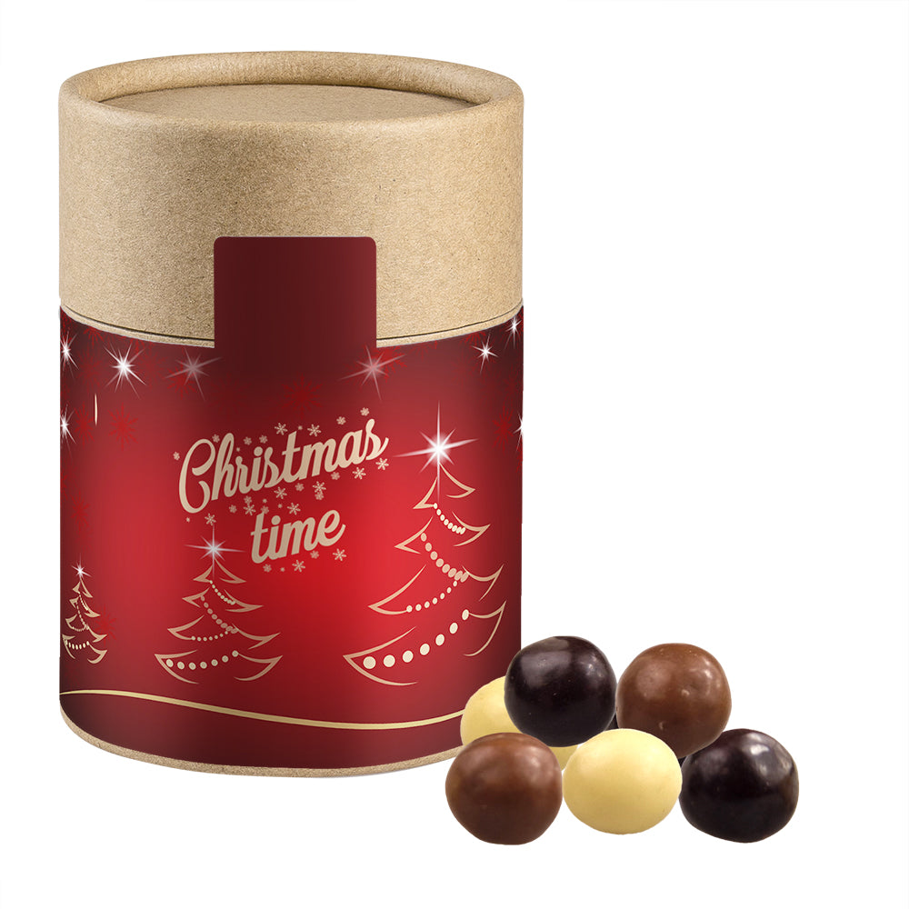 Bio Weihnachtsmüsli in der Kraftpapierdose – Bio Knusperkugeln Mix, ca. 50 g