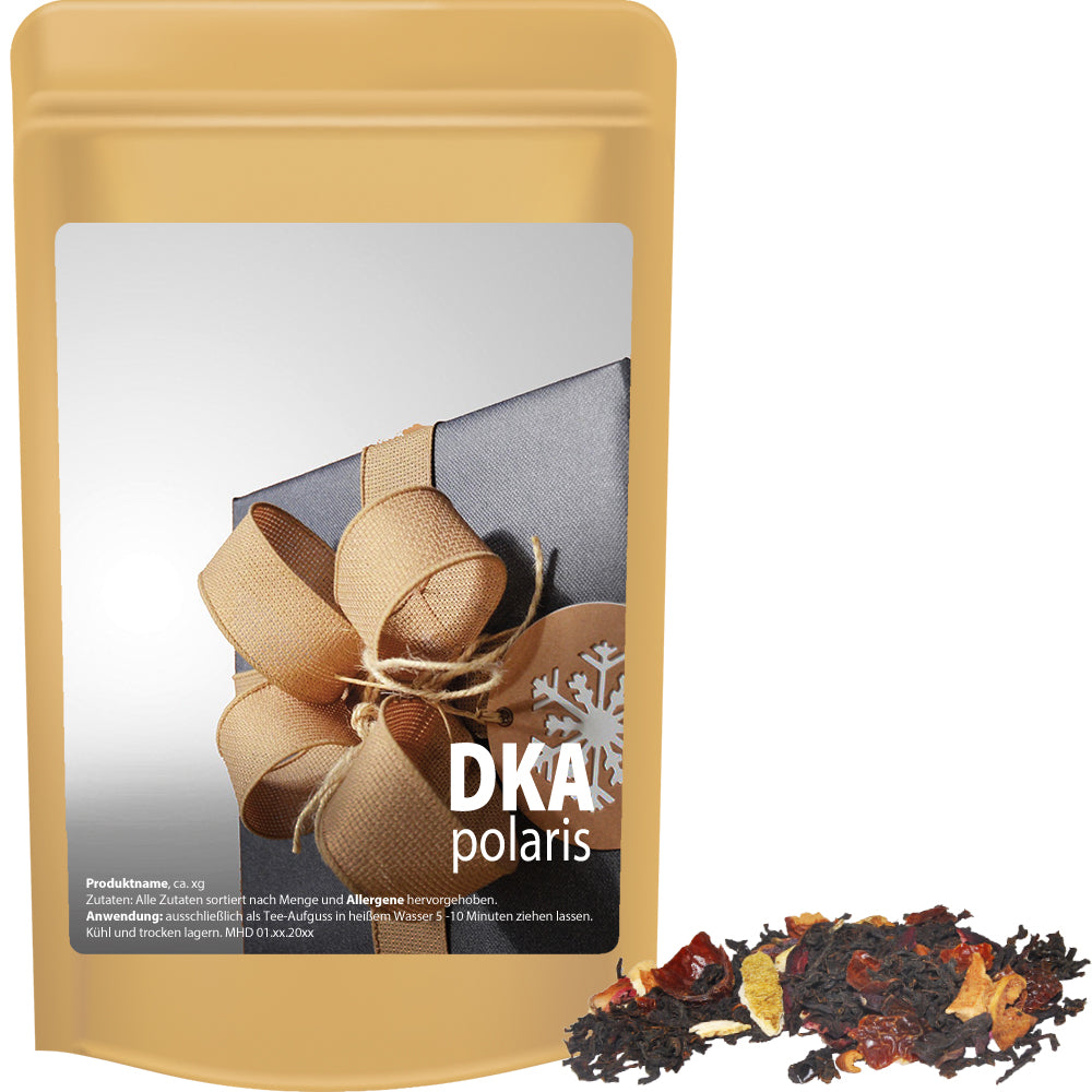 Bio Weihnachtstee im Standbeutel Mini aus Kraftpapier – Bio Weihnachts Schwarztee, ca. 20 g