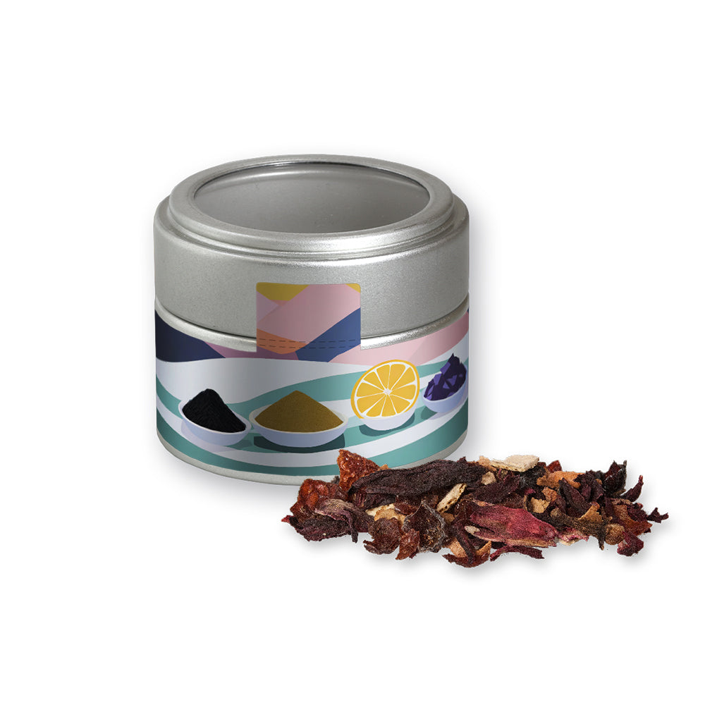 Bio Weihnachtstee in der silbernen Metalldose Mini – Bio Weihnachts Früchtetee, ca. 30 g