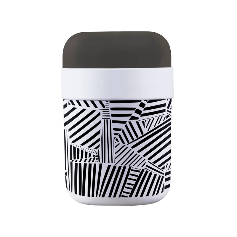 bioloco lunchpot in einem schwarz weiß Design Zebra