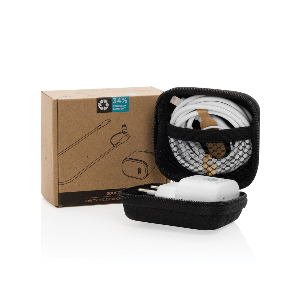 Boost 2-tlg. 20W Type-C Ladeset aus RCS recyceltem PET