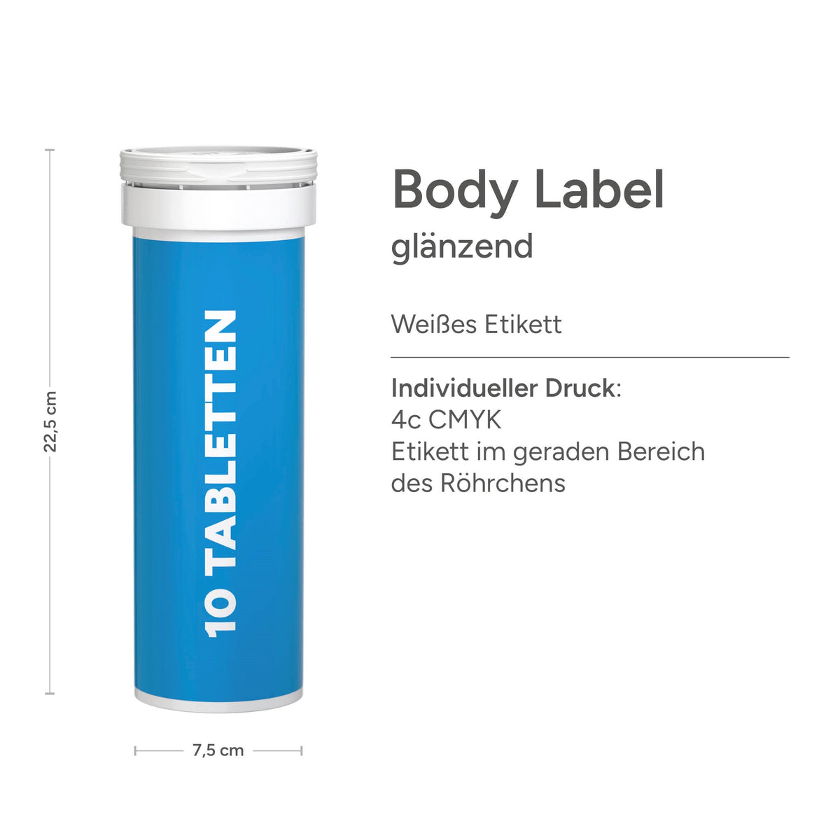 Brausetabletten Multivitamin 45 g Röhrchen mit Etikett rundum