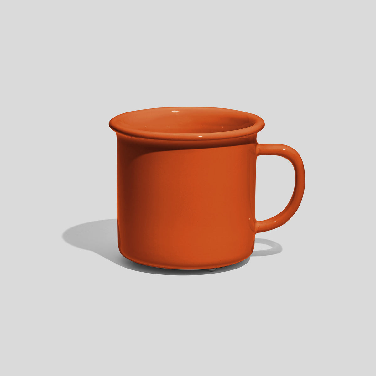 Breite Keramiktasse 320 ml mit Wulstrand – Orange