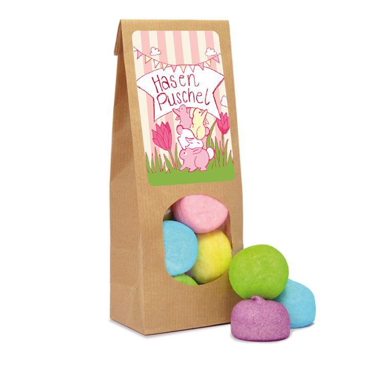 Bunte Marshmallow Kugeln zu Ostern im Papierbeutel – Beispielmotiv