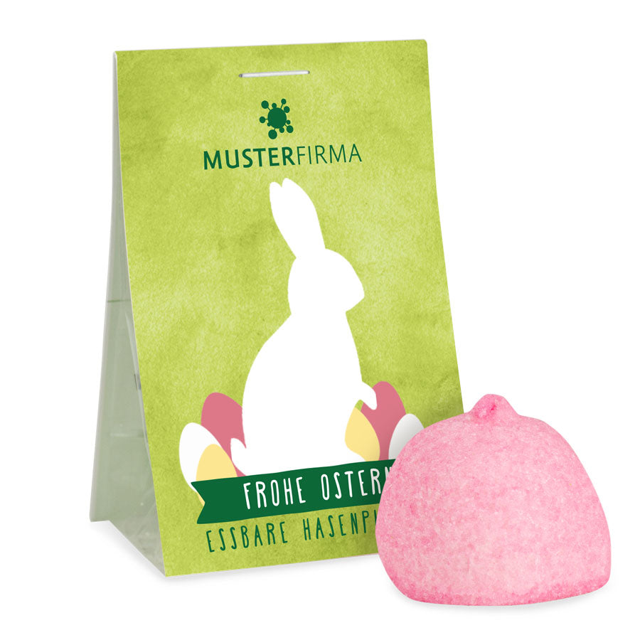 Bunte Schaumzucker Kugeln im Tütchen 8 g zu Ostern mit Logo – Beispielmotiv