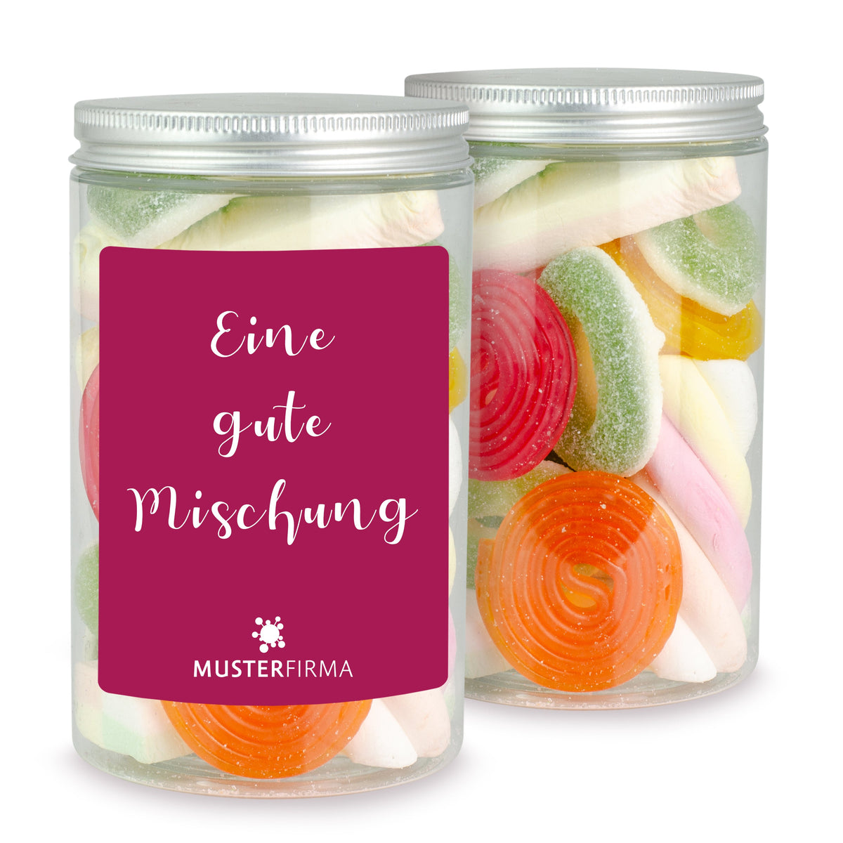 Bunte Süßigkeitenmischung in der Dose 215 g mit Etikett – Beispielmotiv