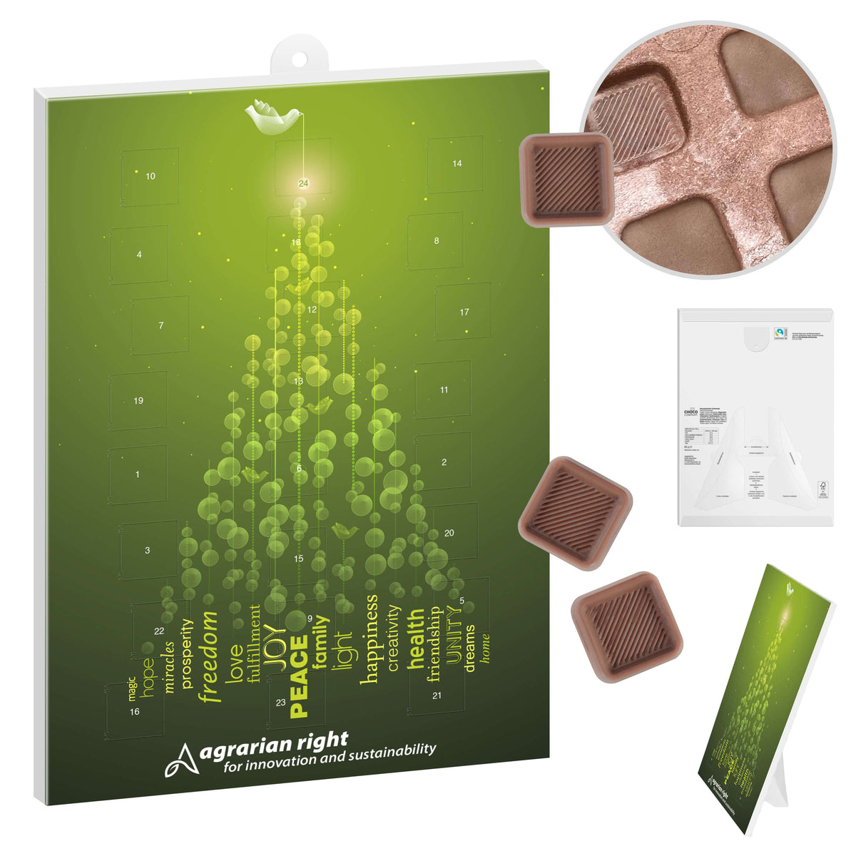 Classic Adventskalender mit Inlay und eigenem Motiv, 65 g