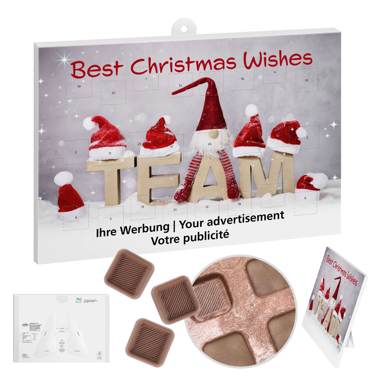 Classic Adventskalender mit Inlay und Standardmotiv, 65 g