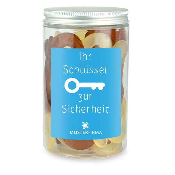 Cola Schnuller aus Fruchtgummi in der Dose 200 g mit Logo