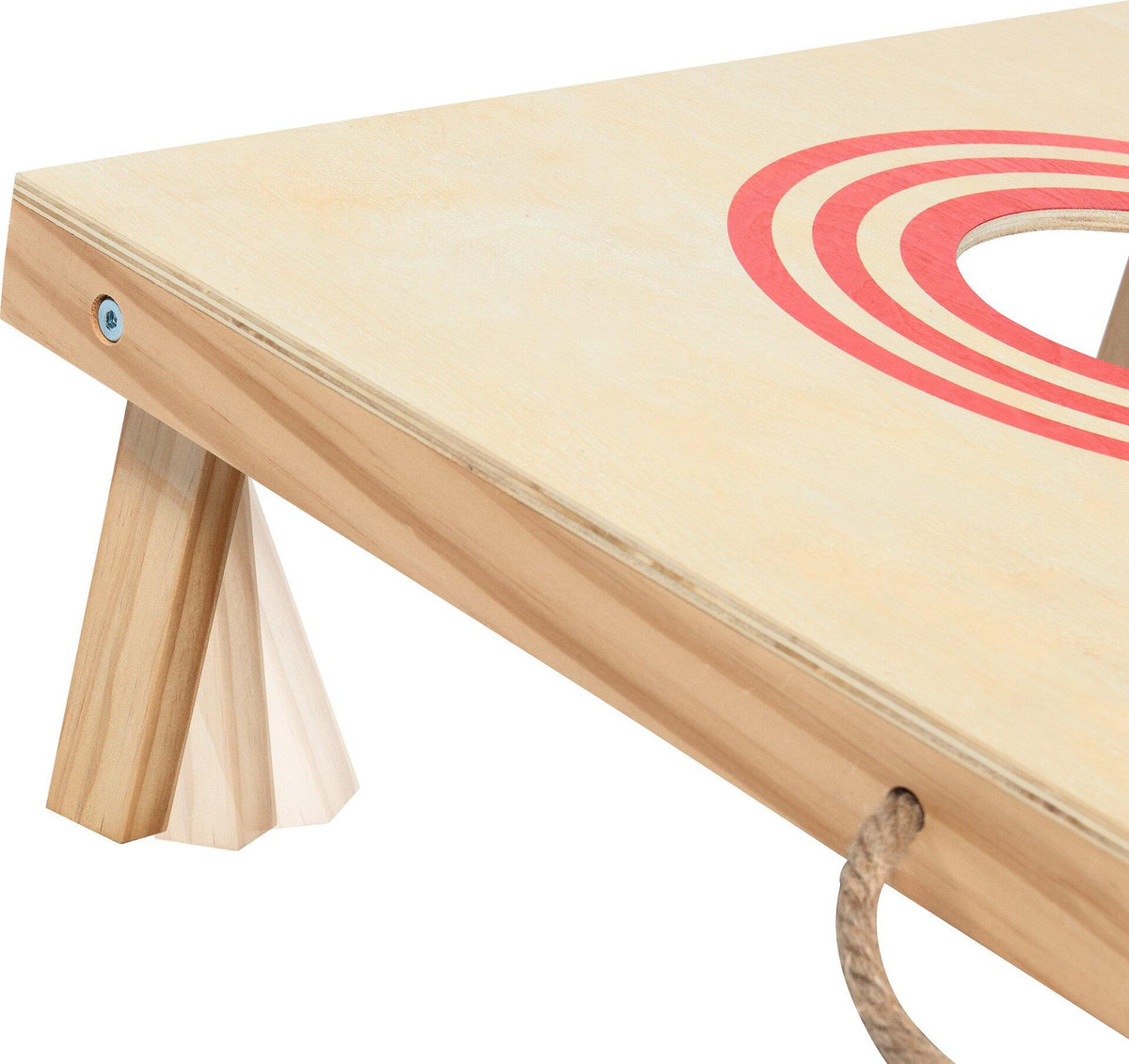 Cornhole Wurfspiel aus Holz mit acht Wurfsäckchen – Gesamtansicht