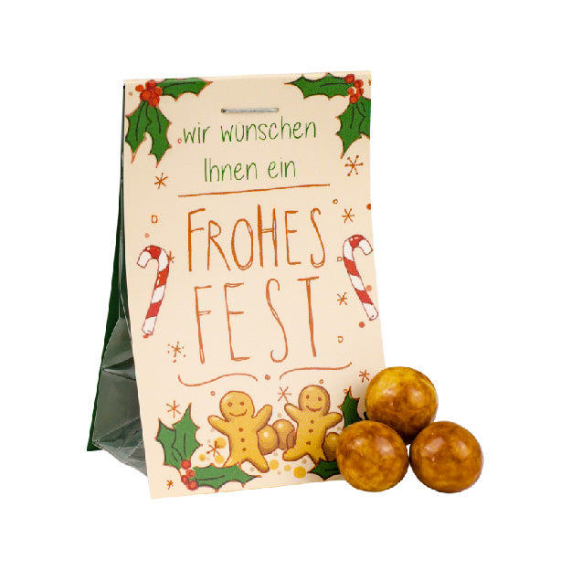 Crisps mit Spekulatiusummantelung im Tütchen mit Logo – Beispielmotiv