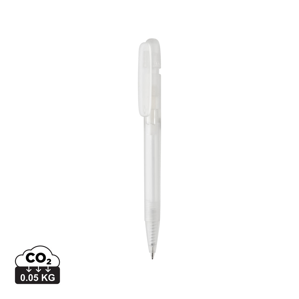 Devin transparenter Stift aus GRS zertifiziertem rABS – weiß