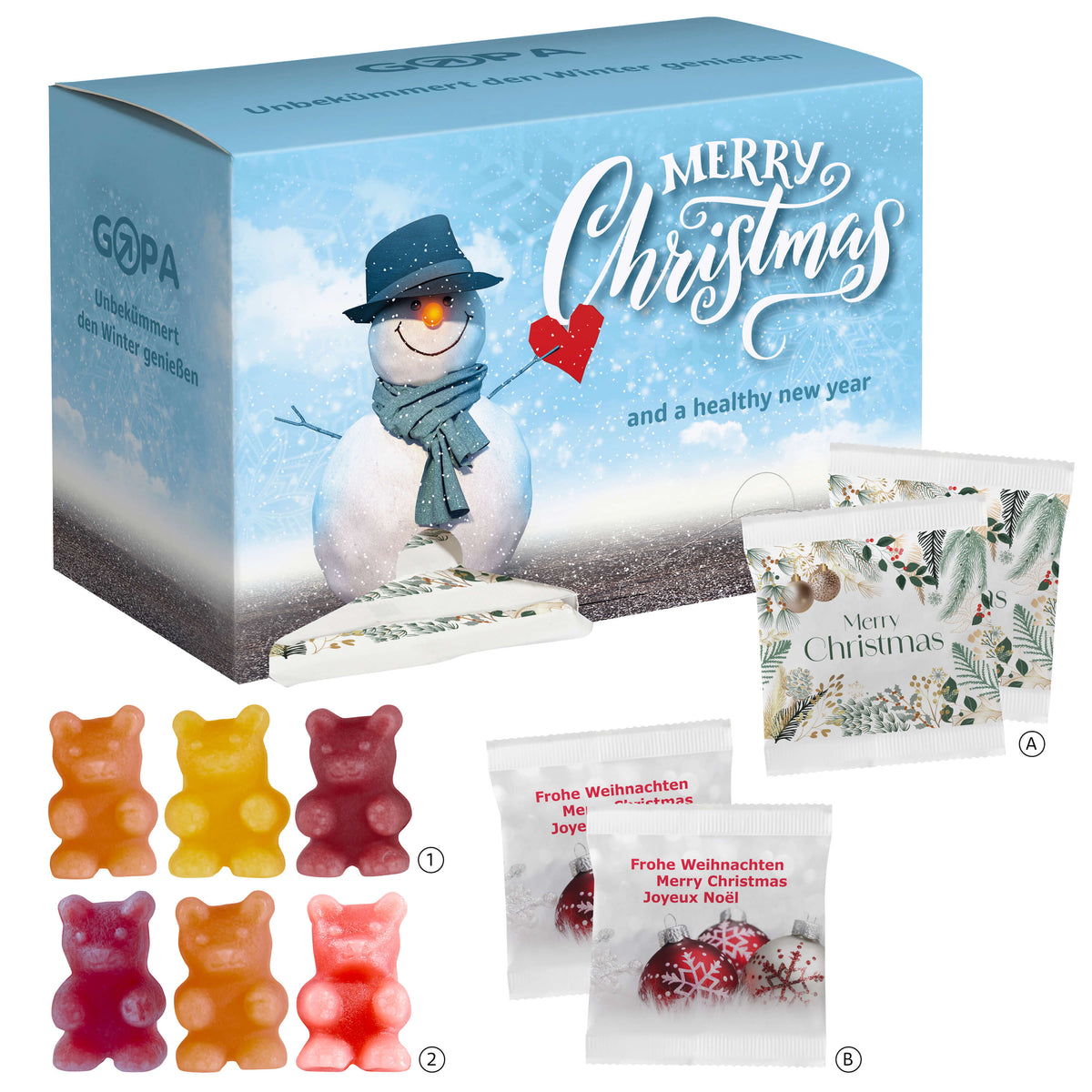 Dispenser Adventskalender mit Fruchtgummi mit Teeextrakt, 494 g