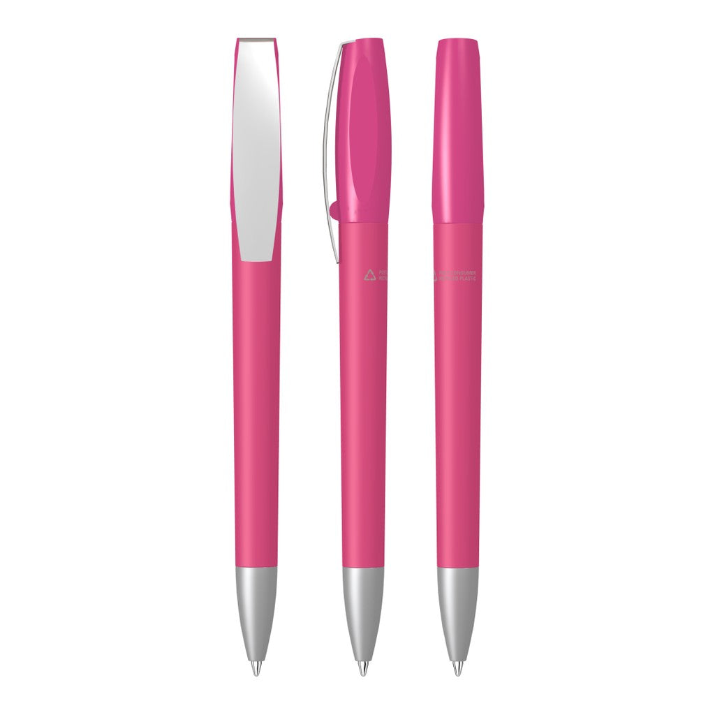 Drehkugelschreiber gedeckt matt mit Oberteil, 9 Farben – Magenta