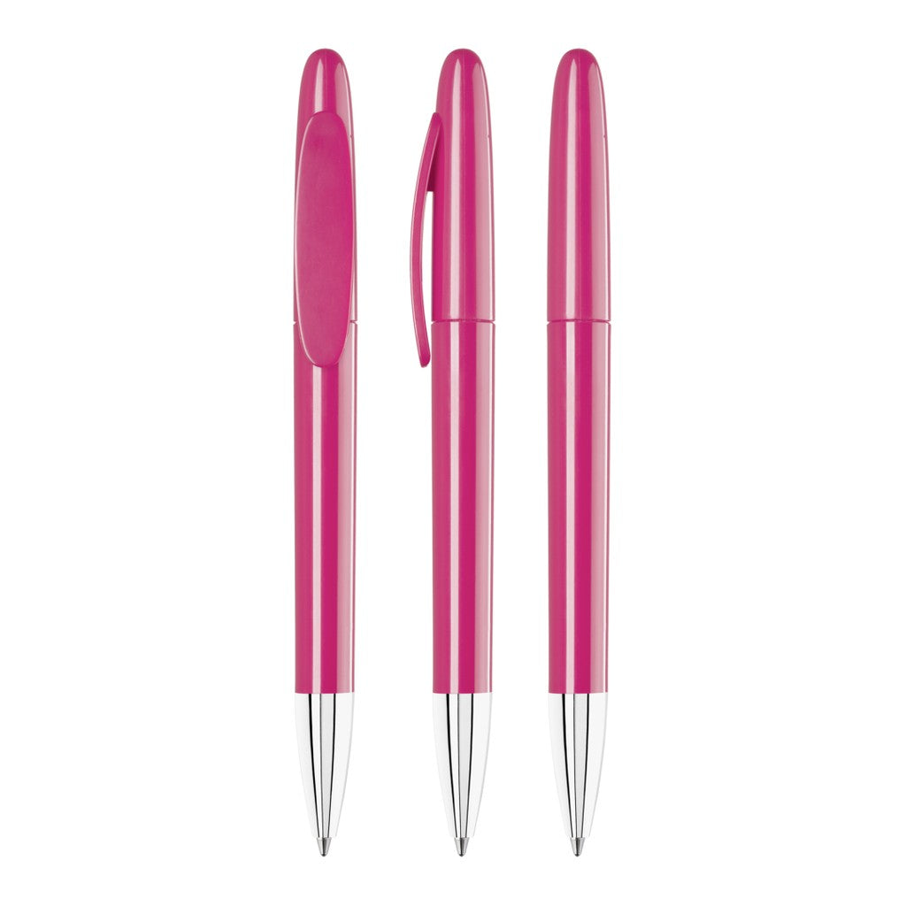 Drehkugelschreiber mit ovalem Clip in 20 Farben – Magenta