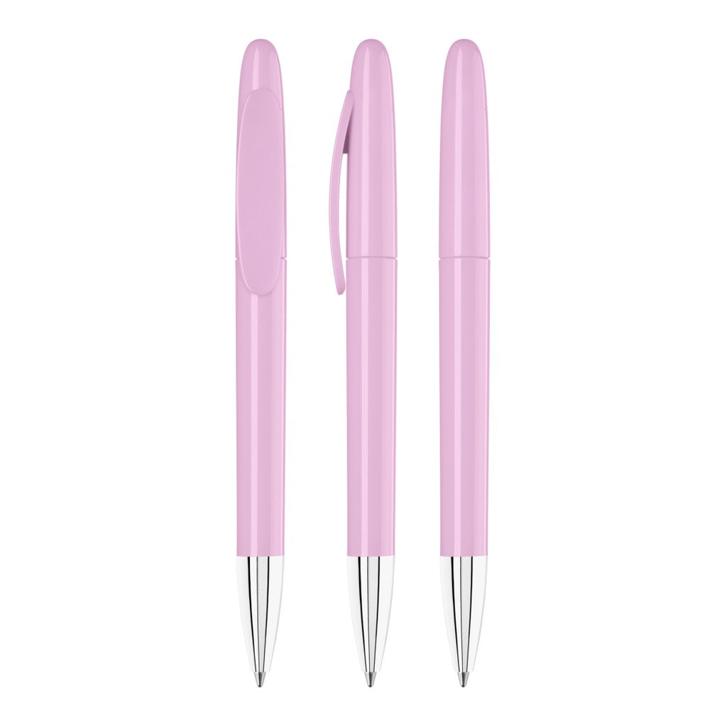 Drehkugelschreiber mit ovalem Clip in 20 Farben – Rosa