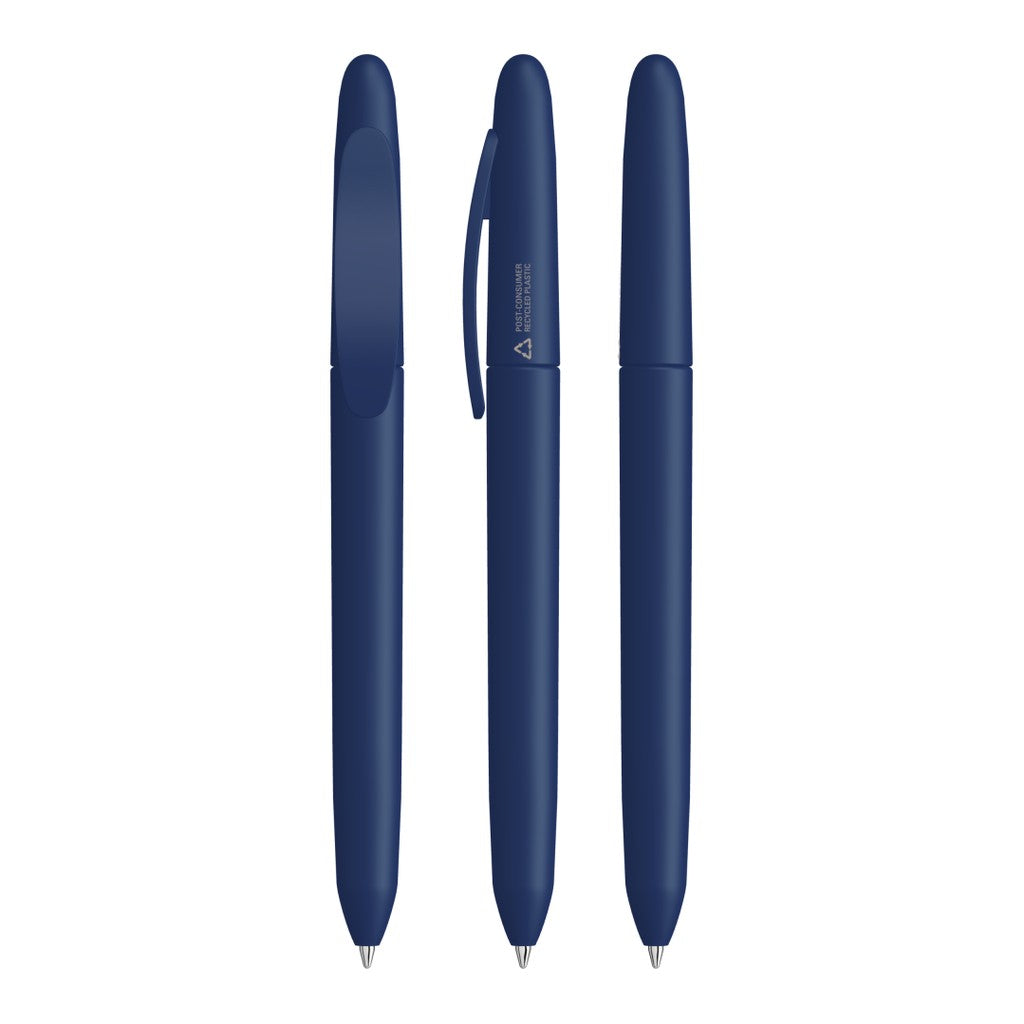 Drehkugelschreiber mit ovalem Clip in 8 Farben – Blau