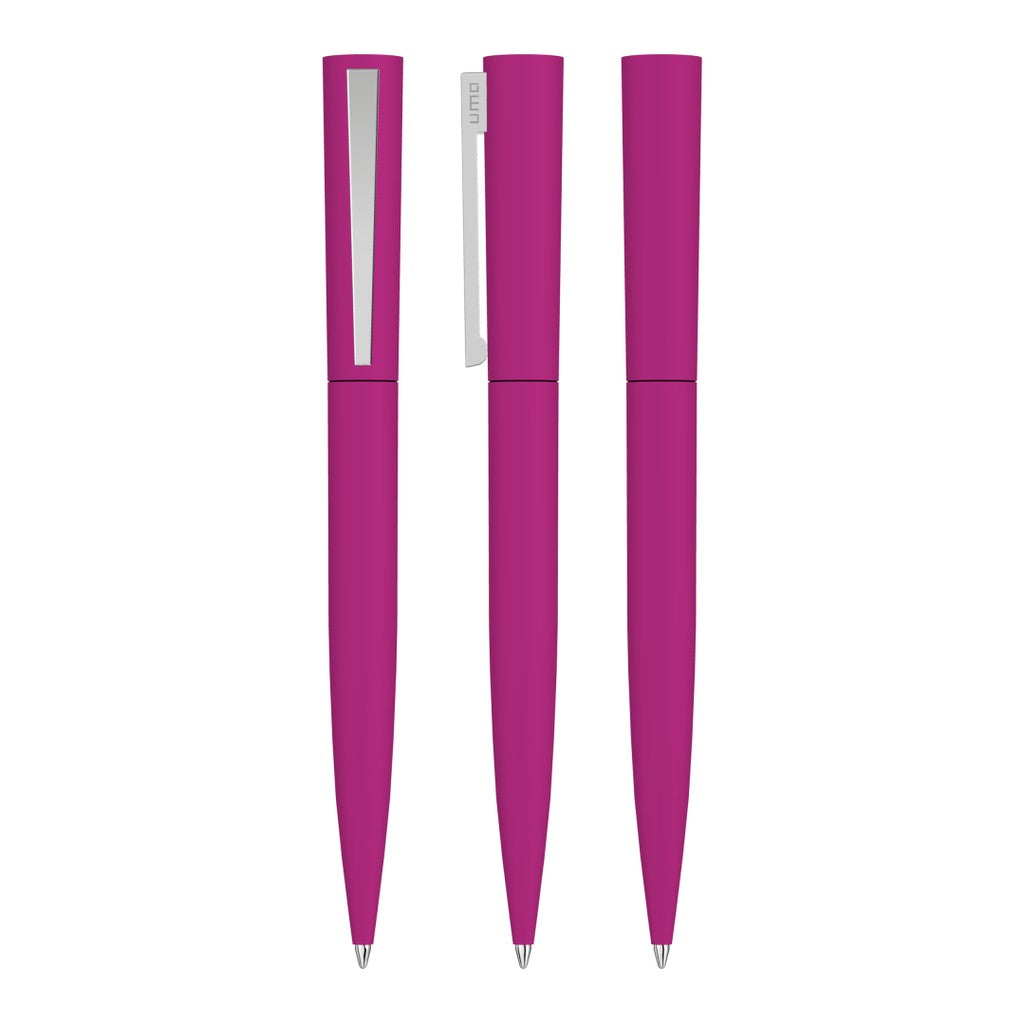 Drehkugelschreiber Soft Touch mit Domingstopfen – Magenta