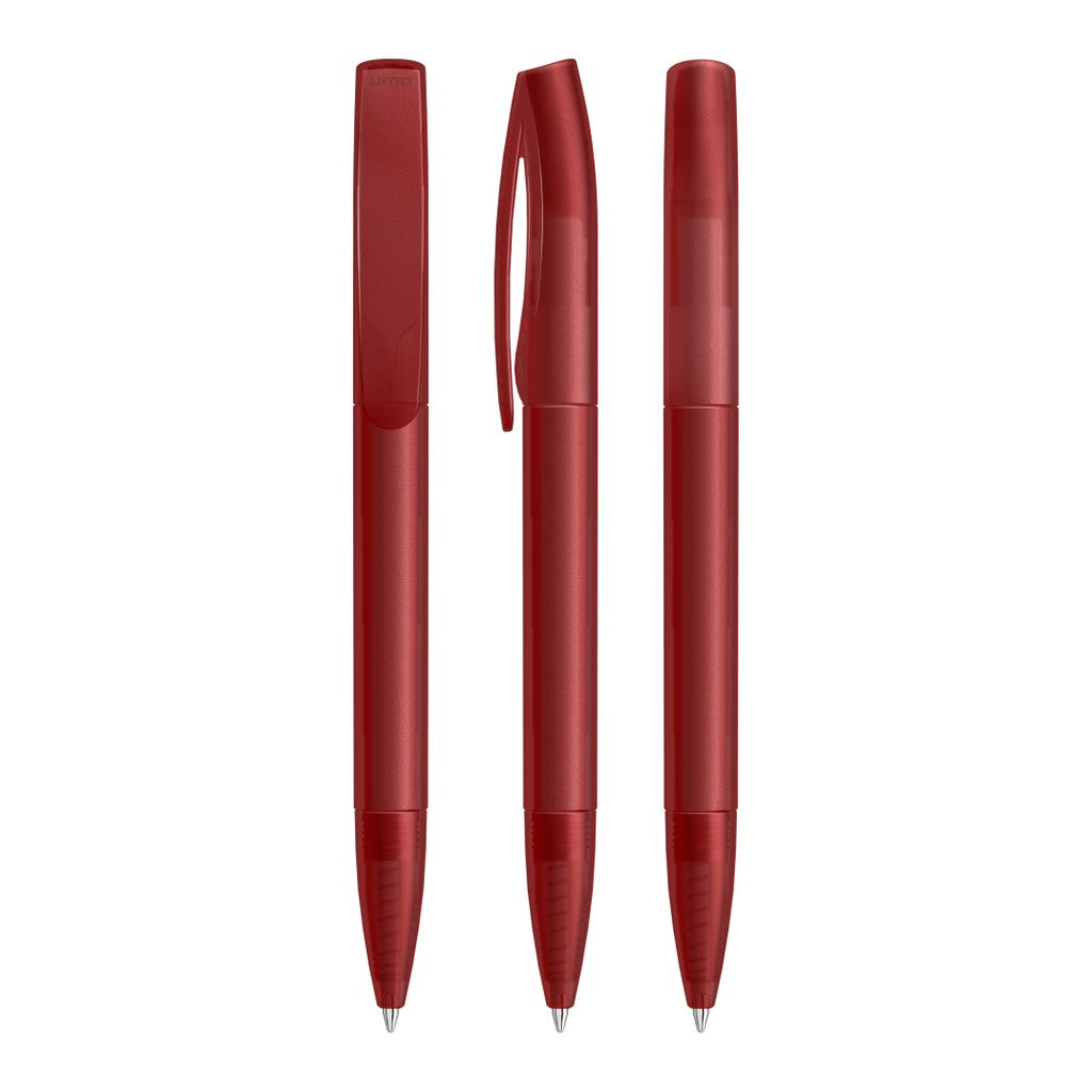 Drehkugelschreiber transparent frozen, einfarbig – Rot