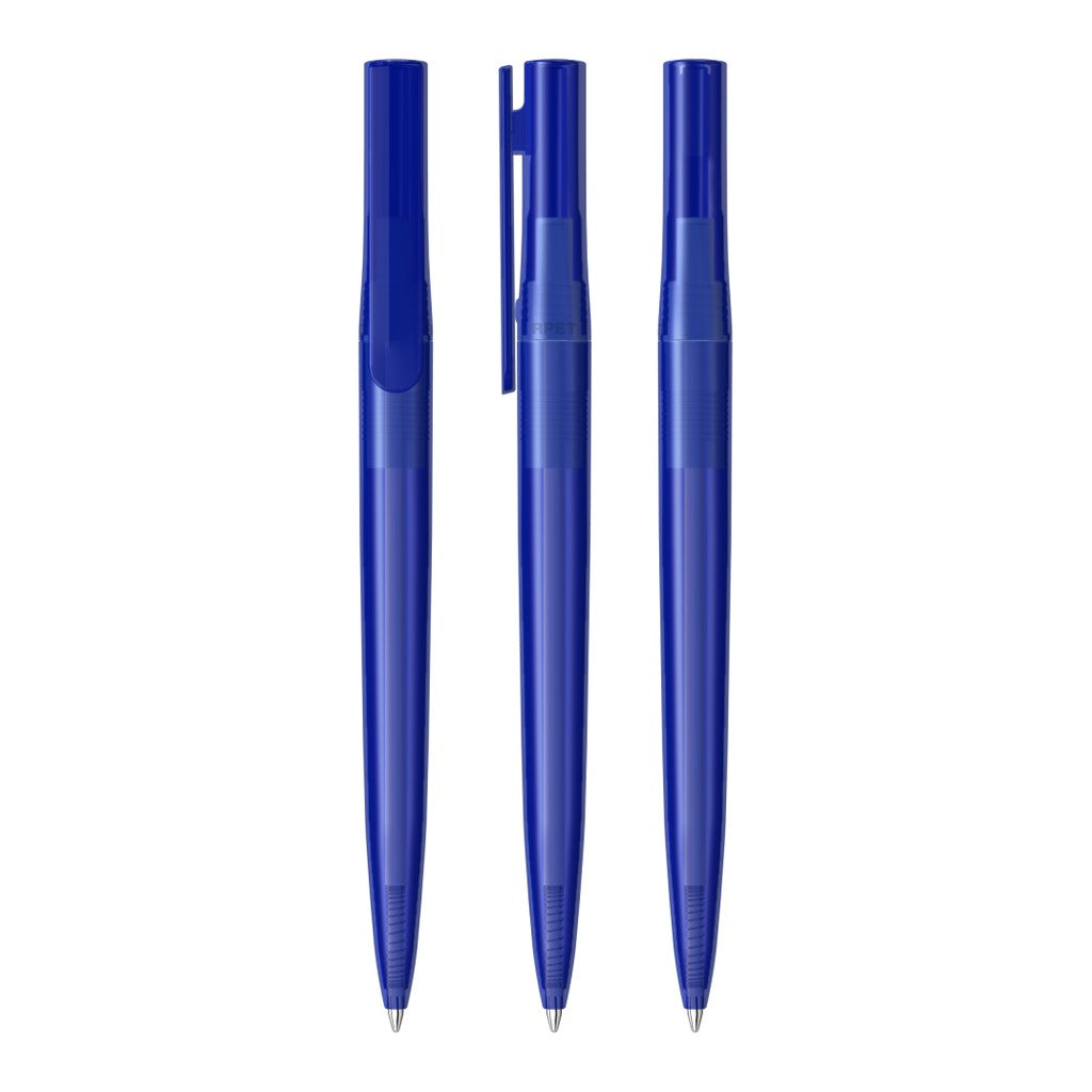 Drehkugelschreiber transparent glänzend mit Großraummine – Blau