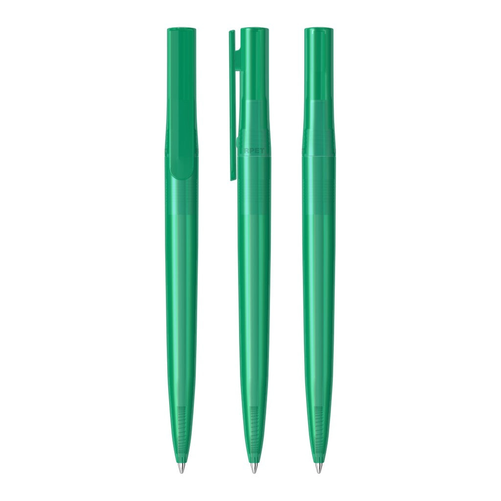 Drehkugelschreiber transparent glänzend mit Großraummine – Petrol
