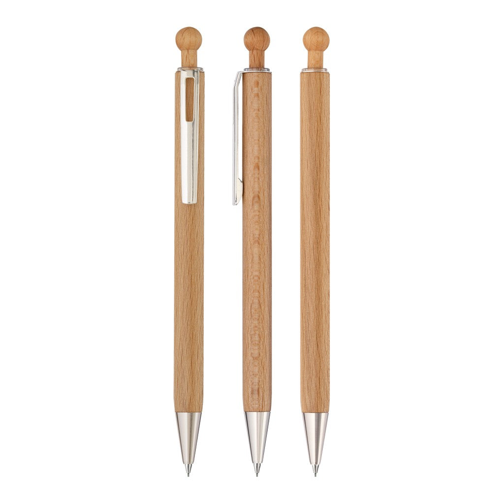 Druckbleistift aus Holz mit rundem Kugelkopf