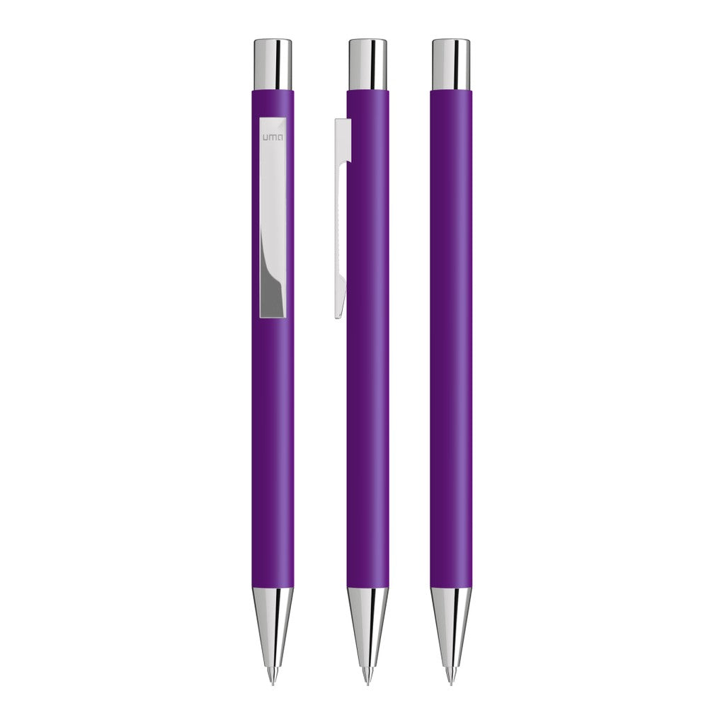 Druckbleistift aus Metall mit glänzendem Flachclip – Violett