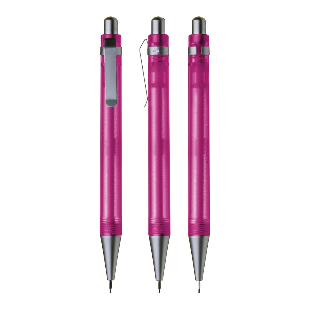 Druckbleistift transparent frozen mit Metallspitze – Magenta