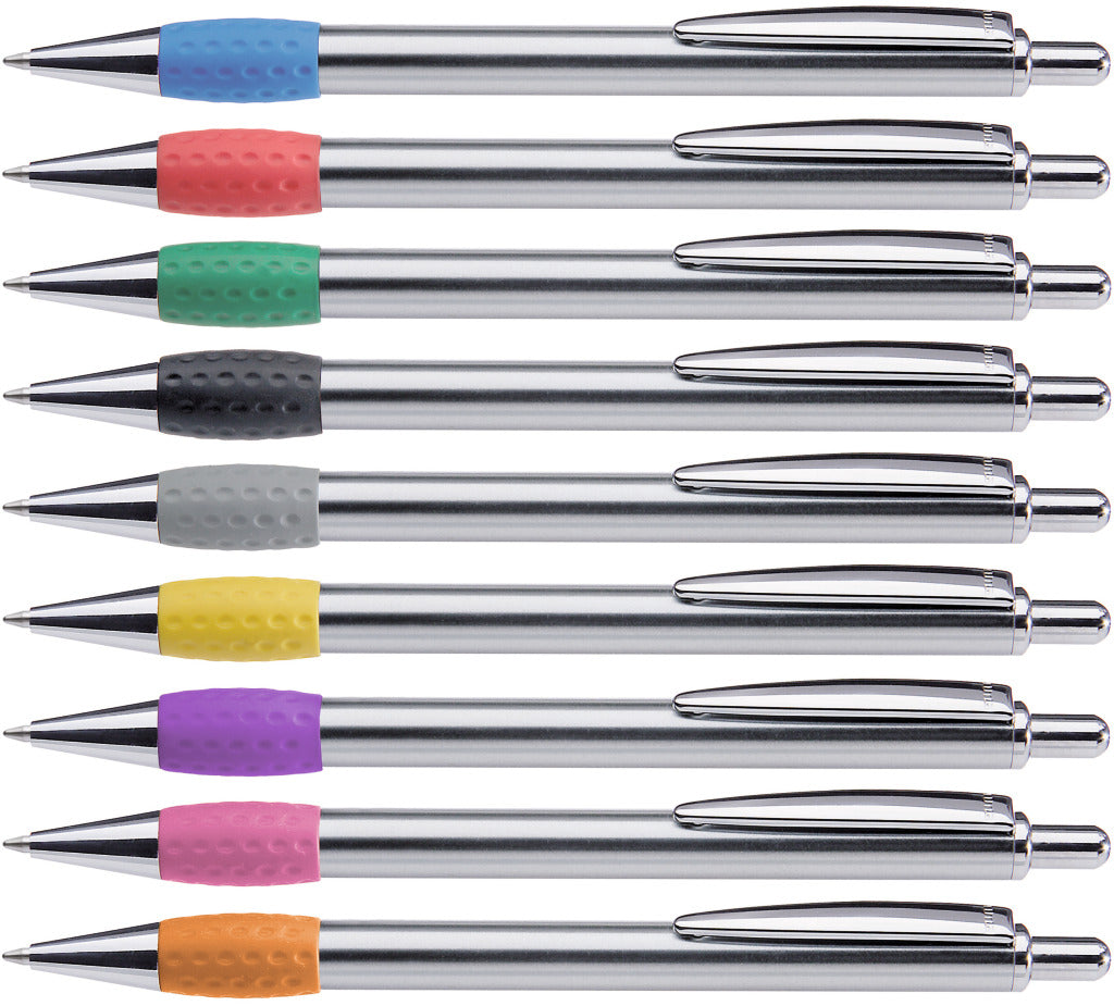 Druckkugelschreiber Metall mit farbiger Griffzone – alle Farben