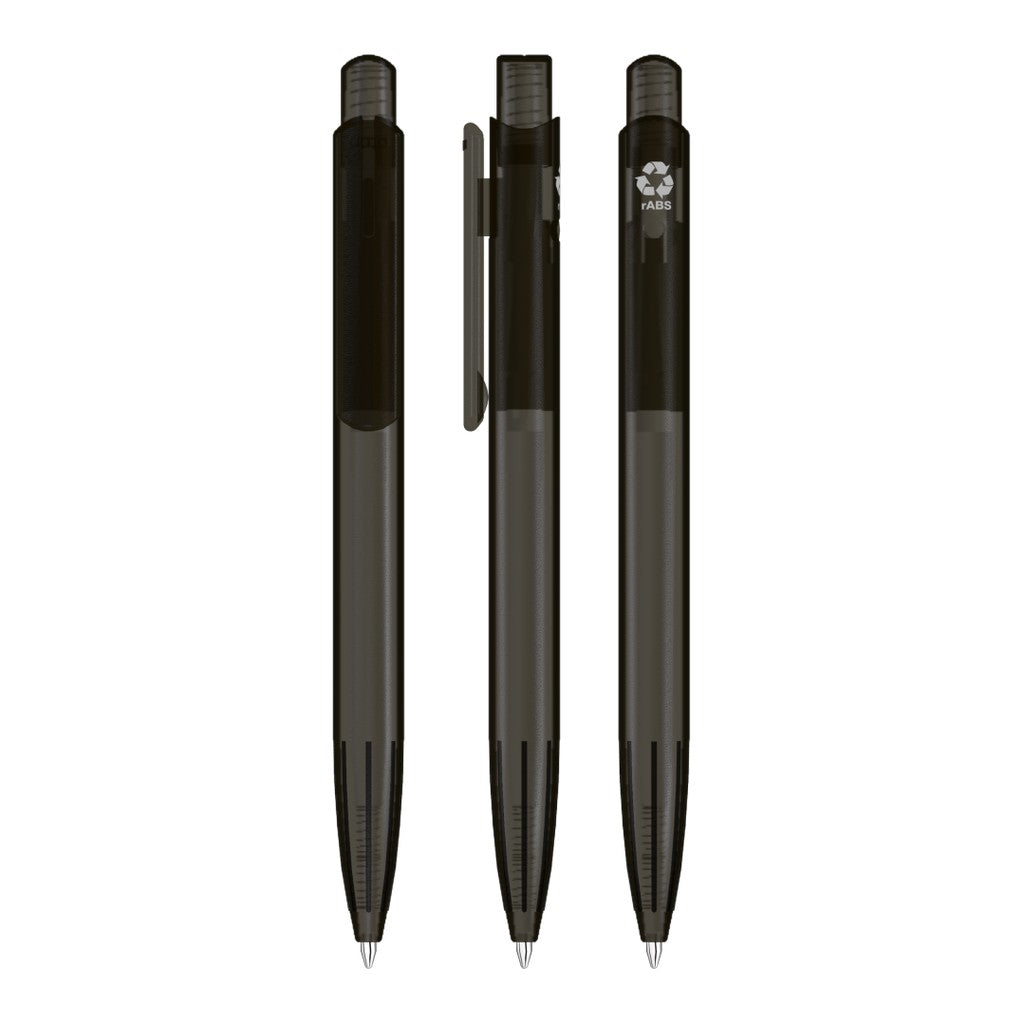 Druckkugelschreiber milchig transparent mit Griffzone