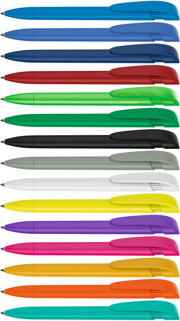Druckkugelschreiber mit breitem Bogenclip – alle Farben