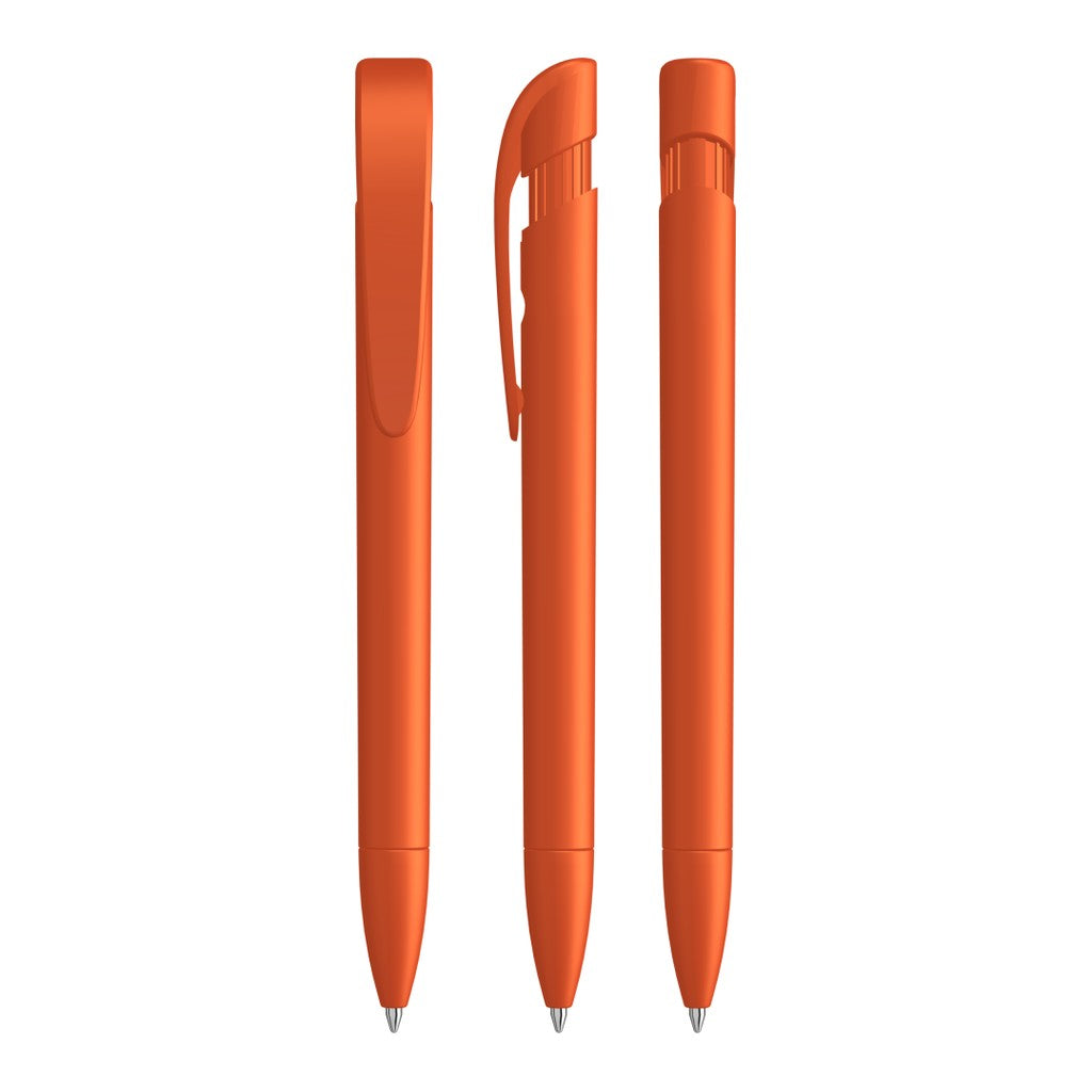 Druckkugelschreiber mit breitem Bogenclip – Orange